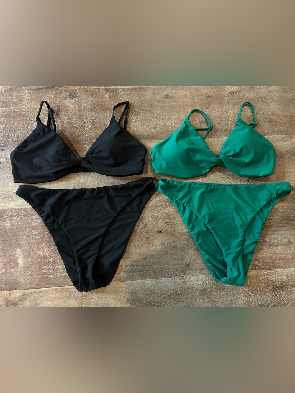 Volcom Simply Seamless v neck bikini. Both suits included in sale.